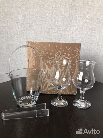 Набор: ведерко для льда и бокалы для коктейлей