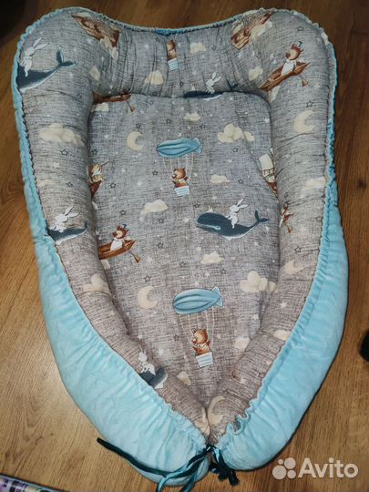 Плюшевый и хб кокон 2в1