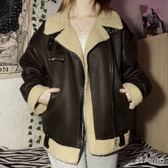 Дублёнка коричневая