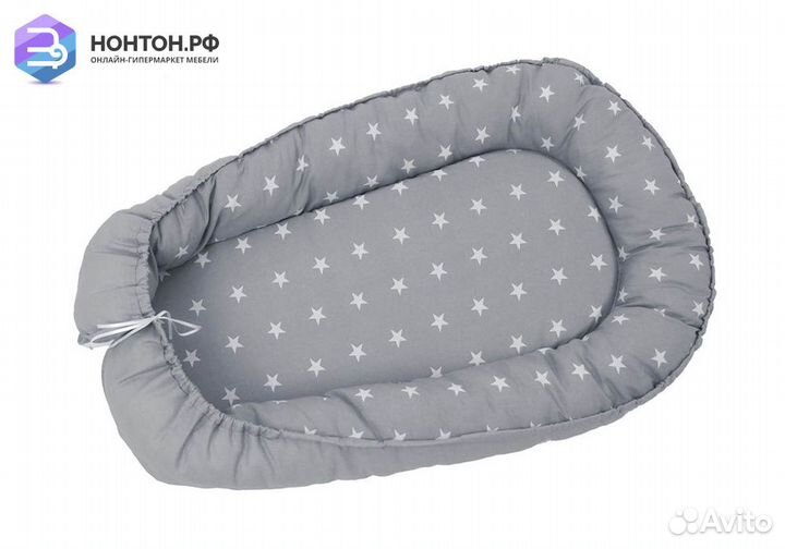 Бортик детский Гнездышко Polini kids звезды серый