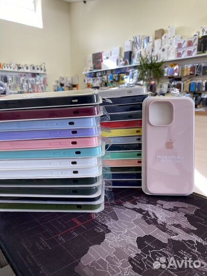 Чехол Silicone Case iPhone 14 Pro Max на бульваре)