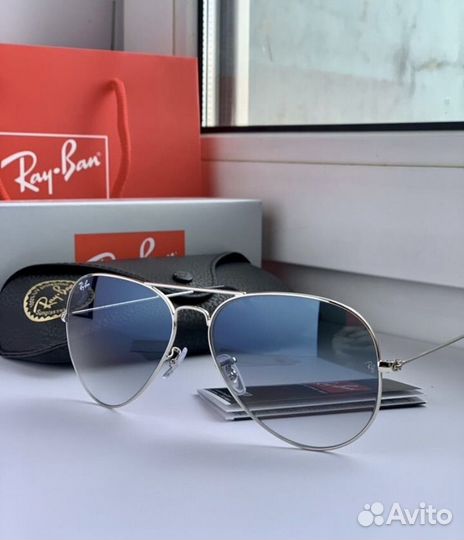 Очки ray ban aviator голубые авиаторы