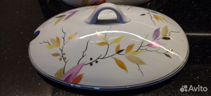 Супница 3,5 литра. фарфор, роспись, позолота 1958