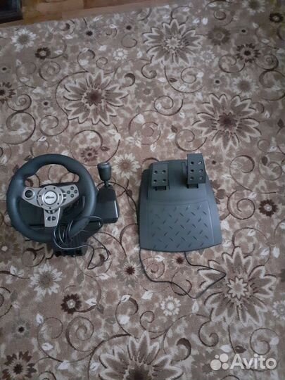 Игровой руль с педалями и коробкой передач для пк