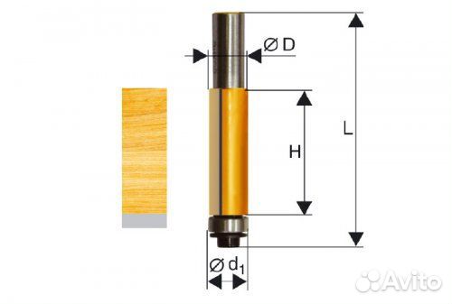 Фреза кромочная прямая Ф12,7Х13мм хв. 8мм 46162
