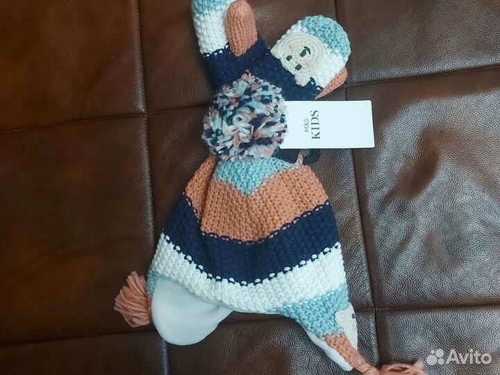 Новые шапка и варежки для девочки Marks&Spenser