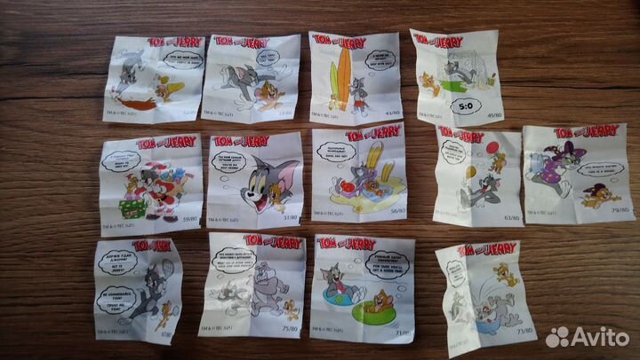 Вкладыши от жвачек Том и Джерри