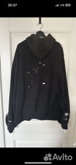 Balenciaga destroyed hoodie black