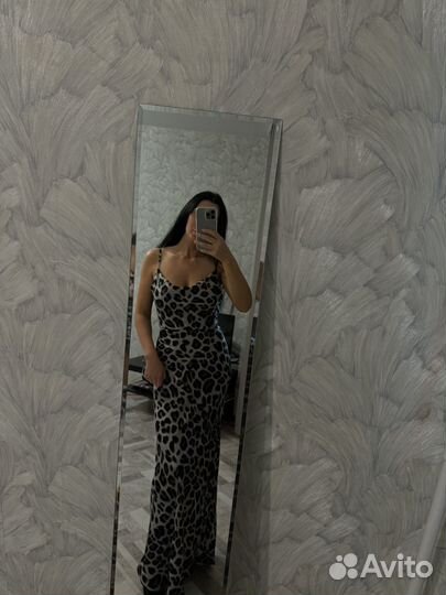 Платье леопардовое макси