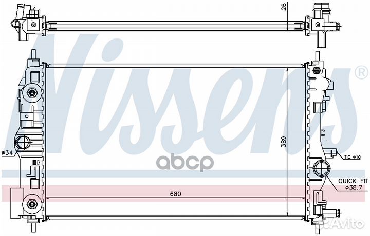 Радиатор системы охлаждения chevrolet: cruze (J
