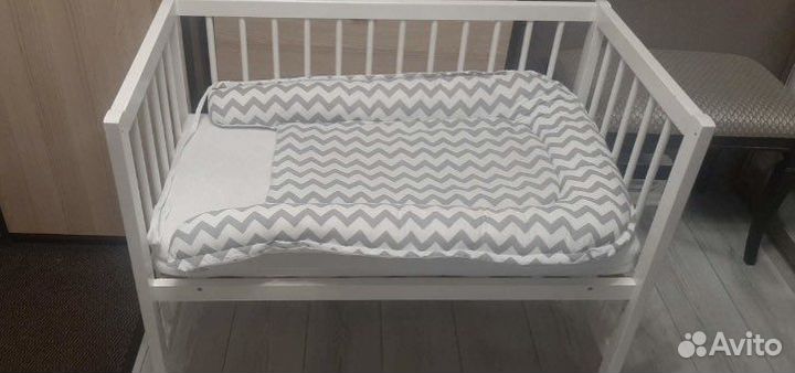 Кроватка приставная Фея 100 белая