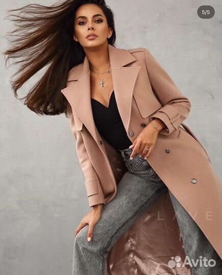 Женское пальто цвета пыльной розы