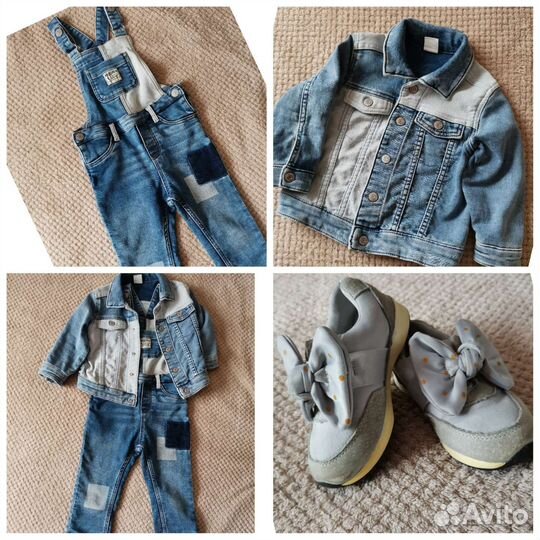 Джинсовый костюм для девочки 86