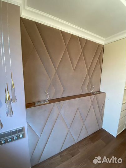 Мягкие стеновые панели и кровать