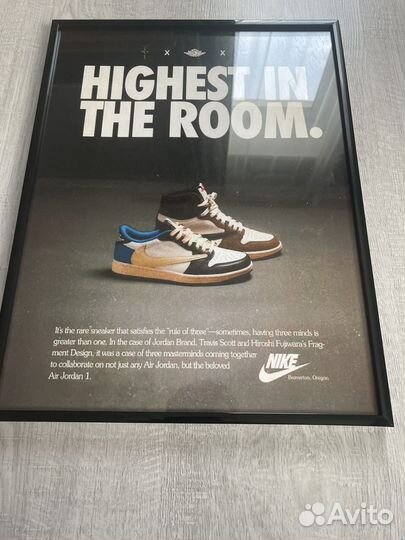Постер nike jordan 1 low and high travis scott