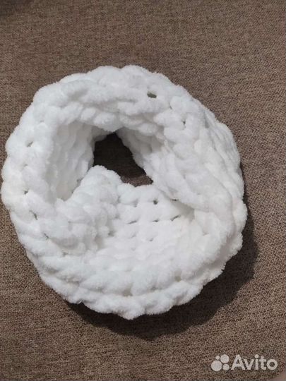 Детский снуд из плюшевой пряжи Alize Puffy (Ализе