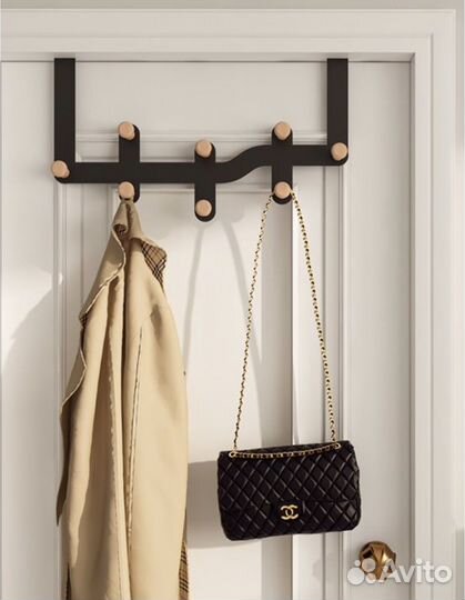 Вешалка органайзер на дверь с крючками для одежды