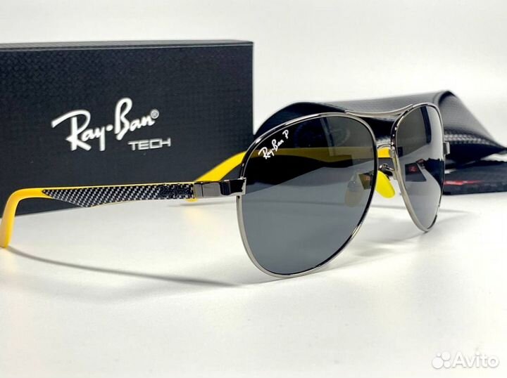 Очки Ray Ban авиатор желтые