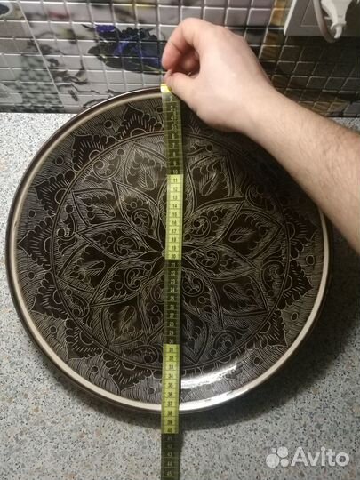 Ляган 38 см. плоский коричневый