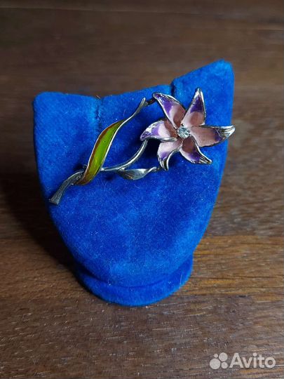 Брошь, Серебро, эмаль, 19 в