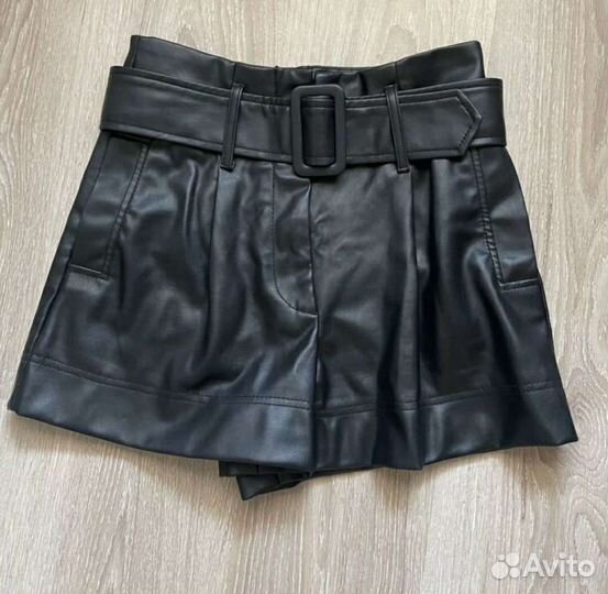 Шорты Zara экокожа