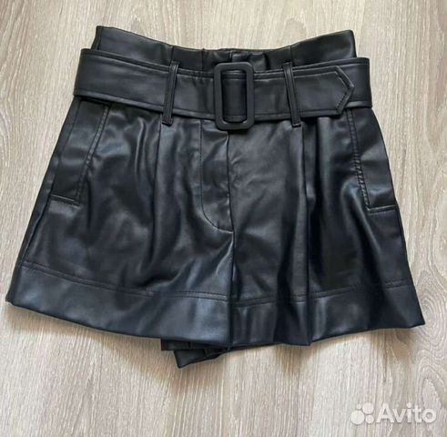 Шорты Zara экокожа