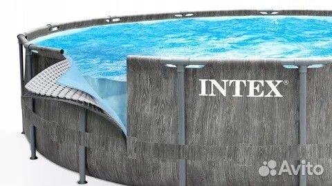 Каркасный бассейн Intex Grey Wood 549х122 см