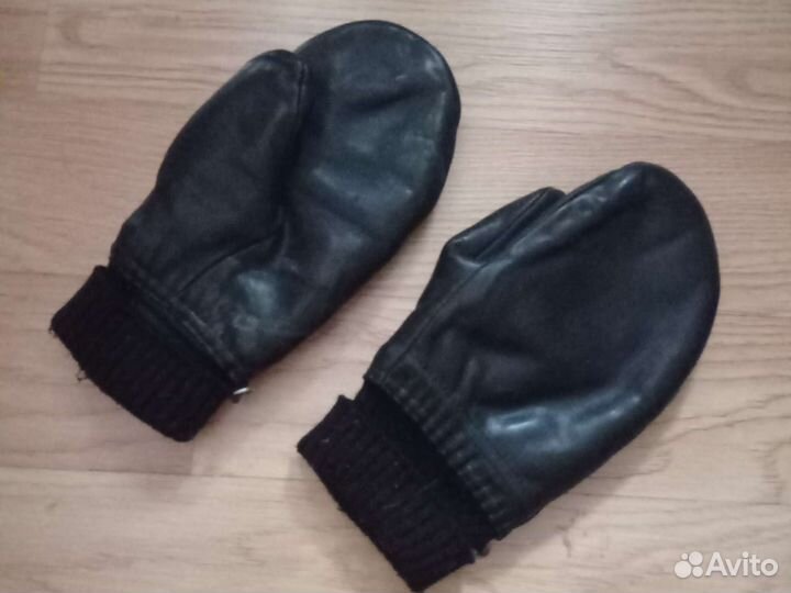 Варежки кожаные