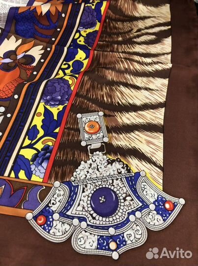 Платок Hermes коричневый