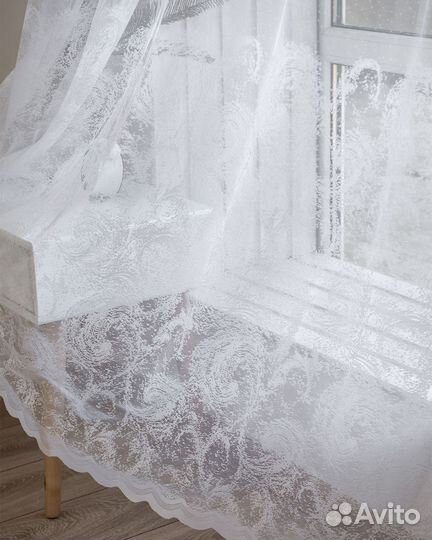 Микросетка с орнаментом тюль Элиза