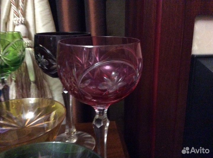 Фужер рюмка богемский цветной хрусталь Германия