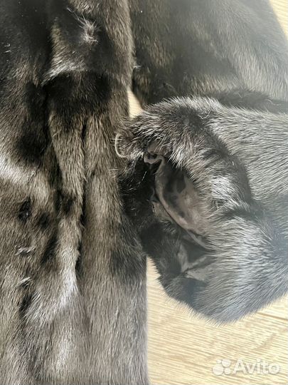 Шуба норковая с капюшоном 44