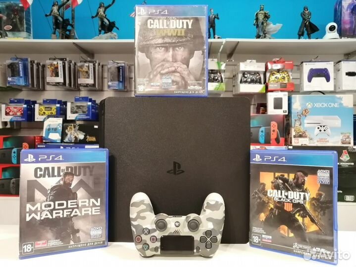 PS4 Slim + игры из серии Call of Duty