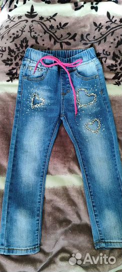 Джинсы для девочки новые 98-104