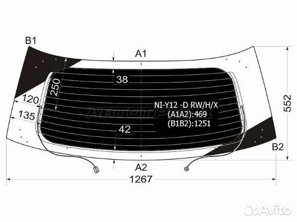 Стекло заднее