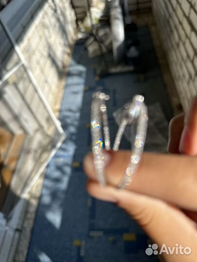 Серьги конго с бриллиантами 0,70 ct