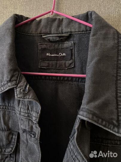 Женская джинсовая куртка черная Massimo Dutti р46