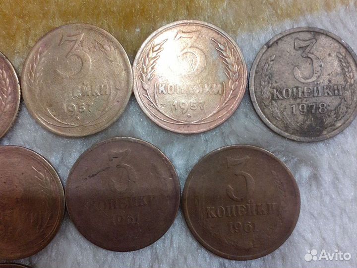 3 капейки 1954,1956,1957,1978,1961 года
