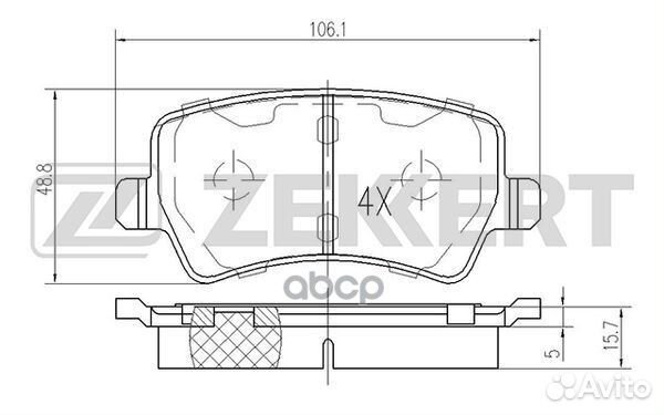 Колодки тормозные BS1030 Zekkert