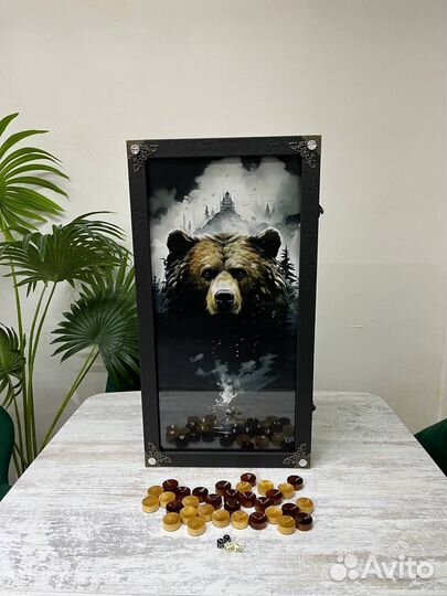 Нарды ручной работы со стеклом 