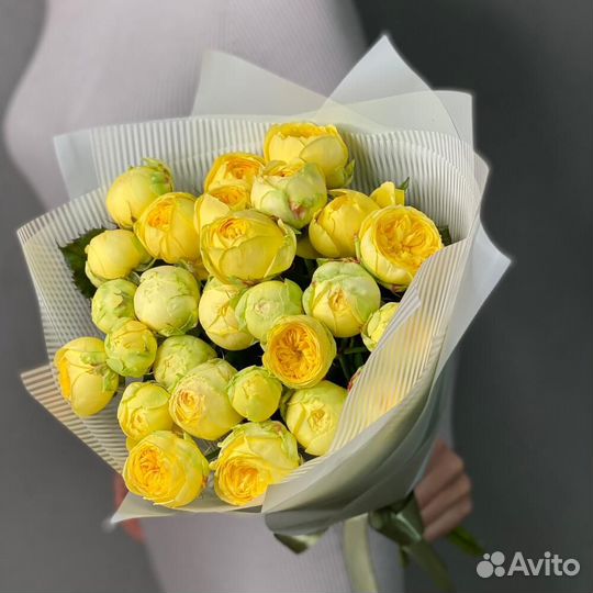 Букет Желтые Пионовидные Розы