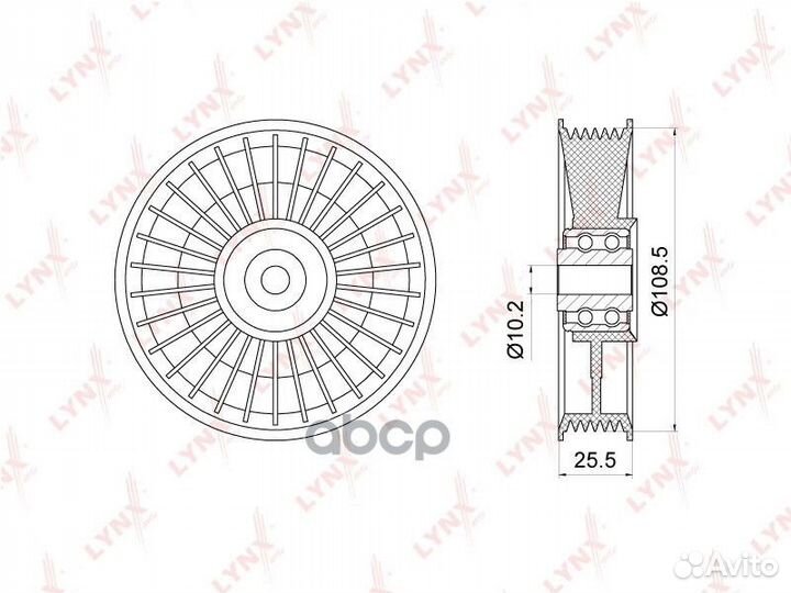 Ролик обводной приводного ремня PB7077 lynxauto