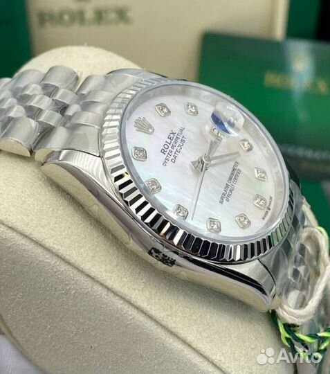Роскошные женские часы Rolex Datejust перламутр