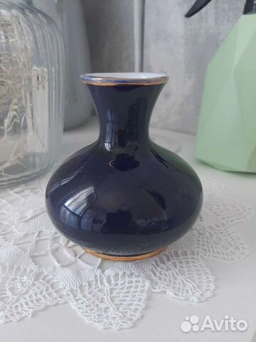 Ваза кобальтовая лфз Винтаж