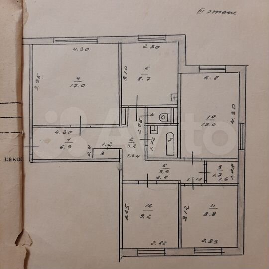 4-к. квартира, 76,4 м², 3/5 эт.