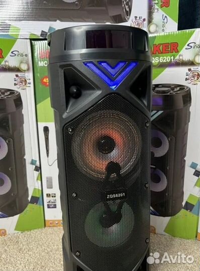 Большая блютуз колонка 6201 с микрофоном