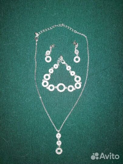 Комплект подвеска +браслет+серьги