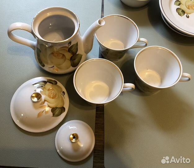 Кофейный чайный сервиз СССР желтая роза