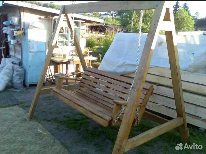 Качели деревянные