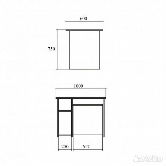 Стол компьютерный № 1 Канц ск24.10, 1000*600*750